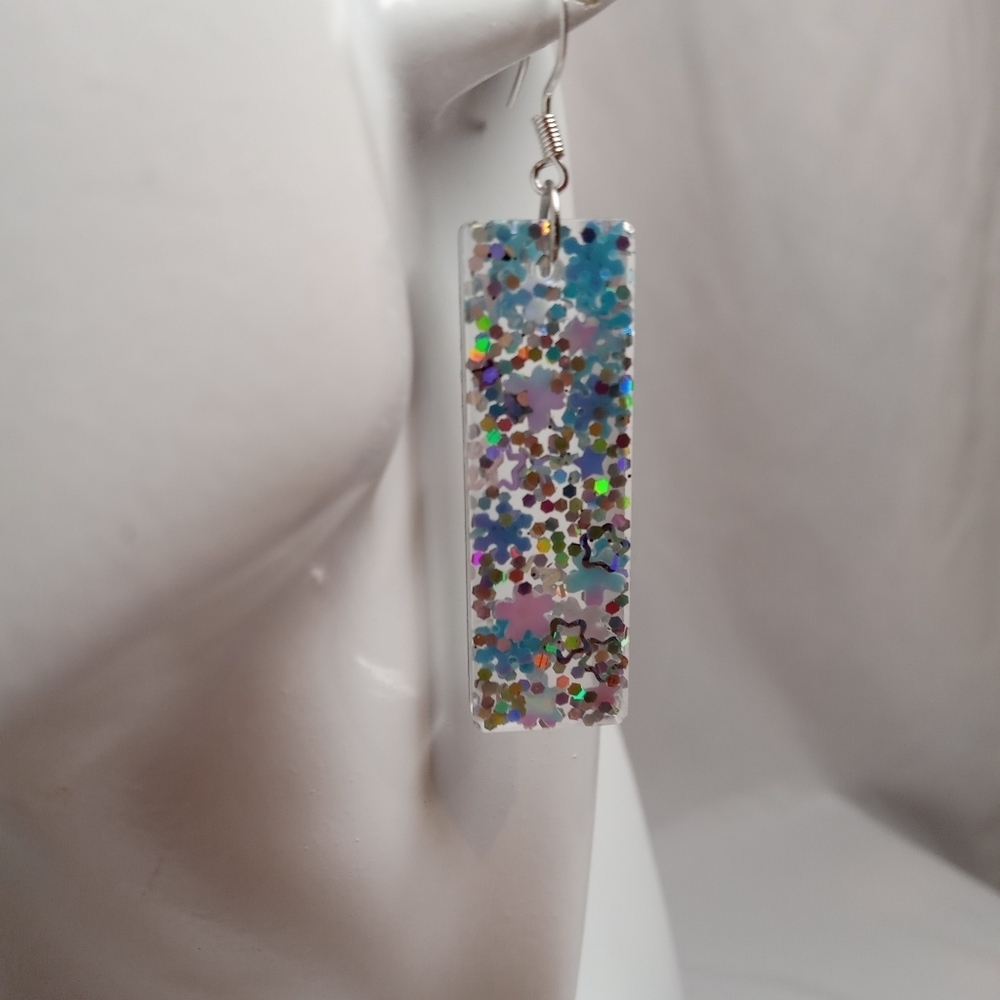 Colorful Star Dangle Earrings - Picture 2 of 5